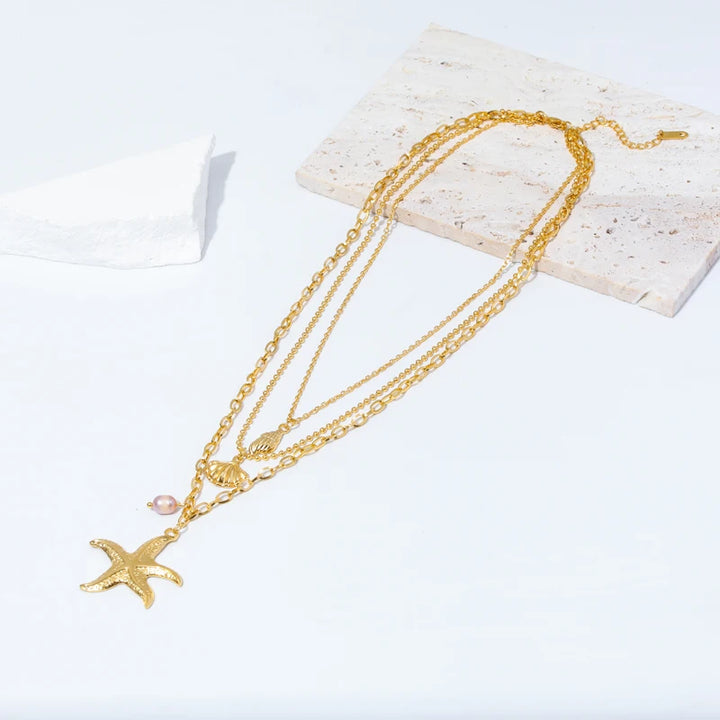 Starfish 3-Piece Necklace Set