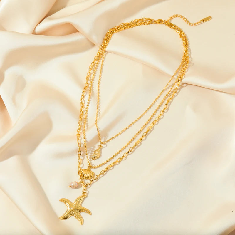 Starfish 3-Piece Necklace Set