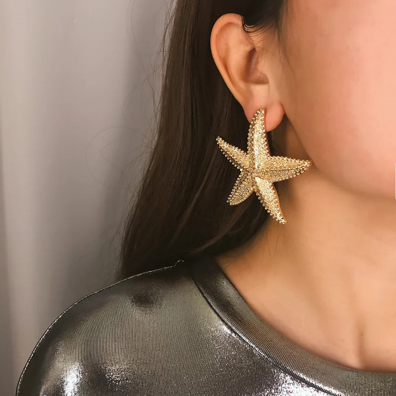 Gold Starfish Earrings