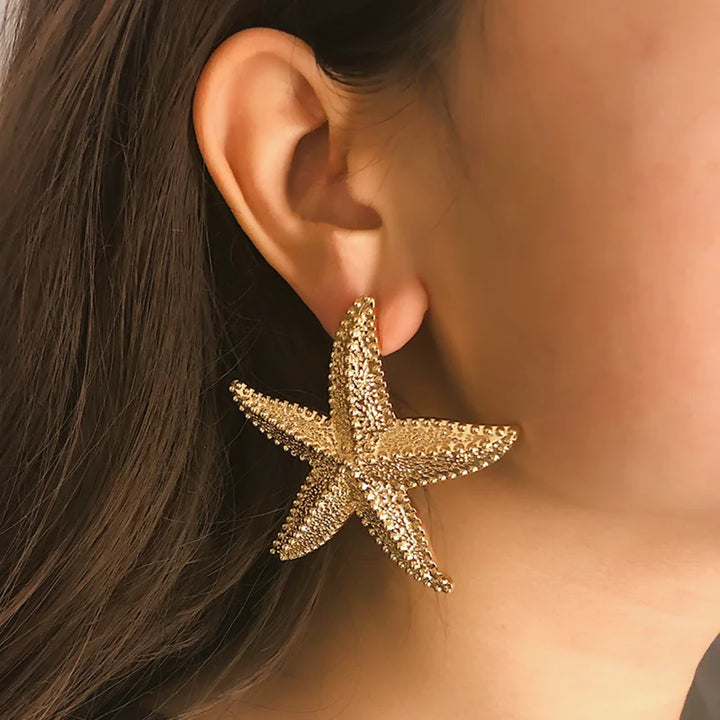 Gold Starfish Earrings