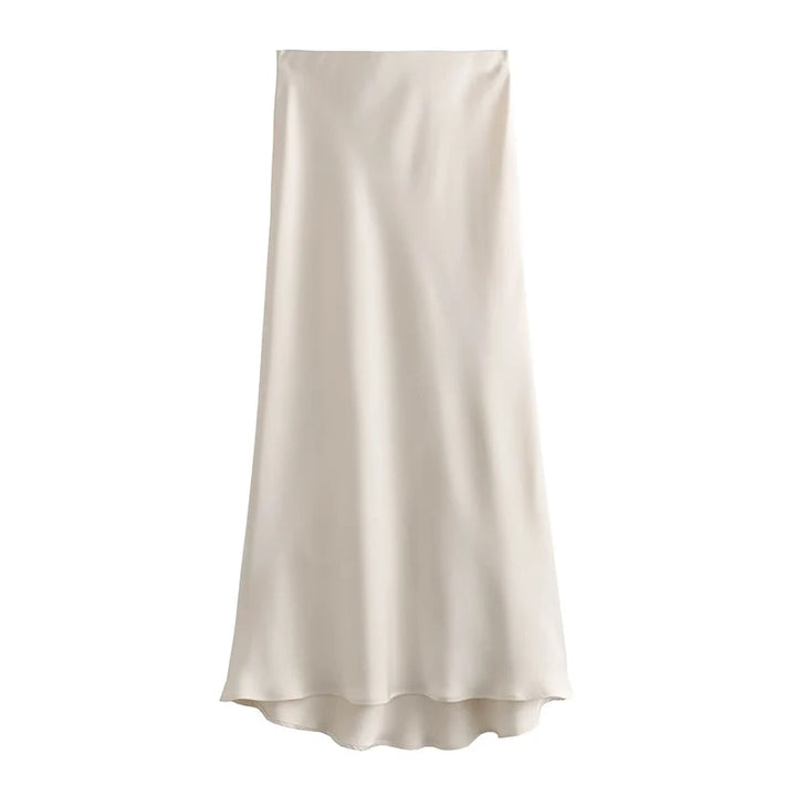 Anna Satin Midi Skirt