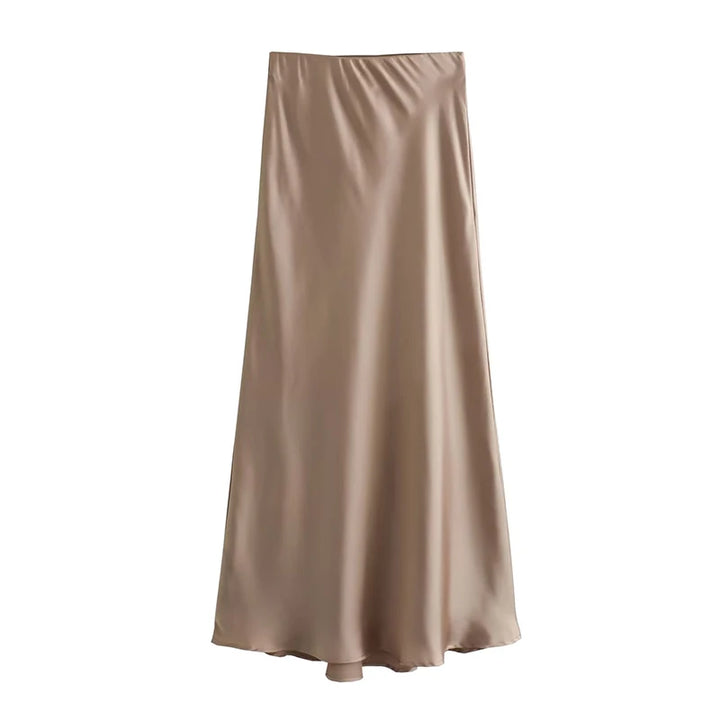 Anna Satin Midi Skirt