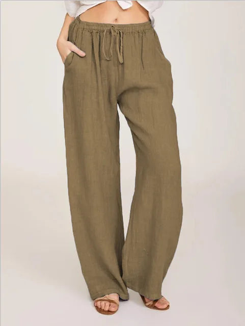 Solid Wide Leg Pants