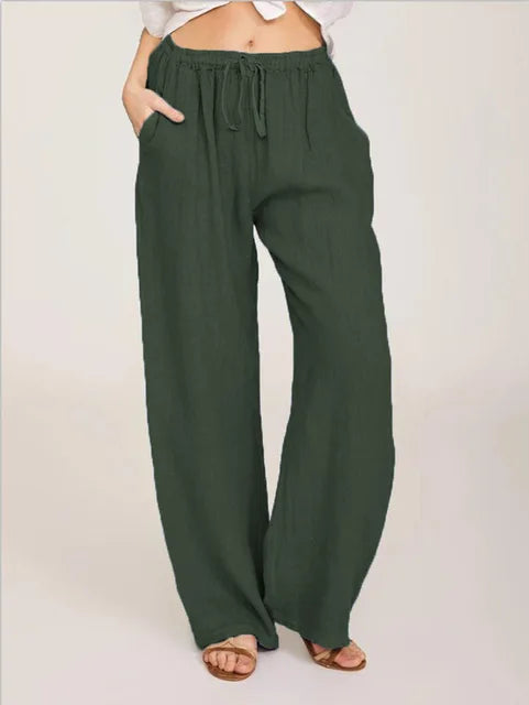 Solid Wide Leg Pants