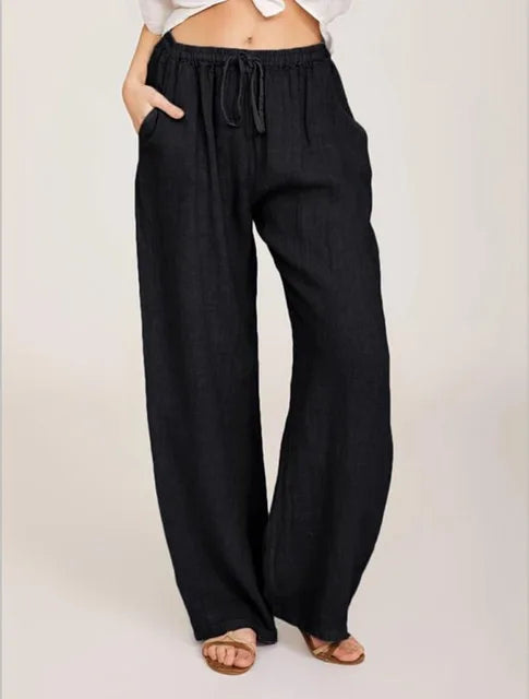 Solid Wide Leg Pants