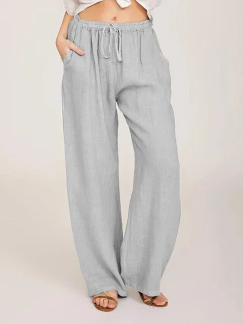 Solid Wide Leg Pants