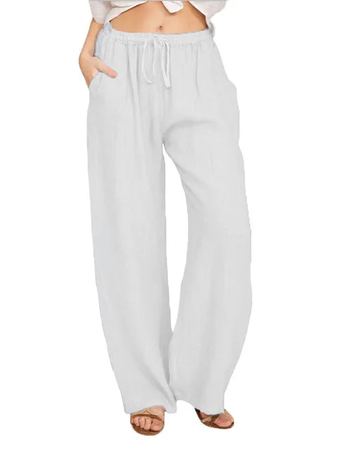 Solid Wide Leg Pants