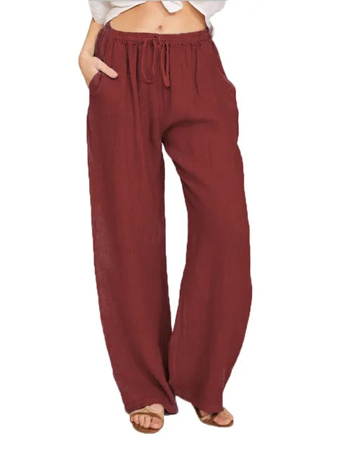 Solid Wide Leg Pants