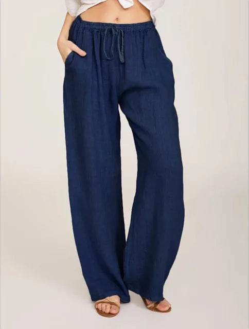 Solid Wide Leg Pants