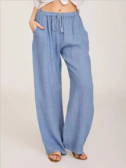 Solid Wide Leg Pants