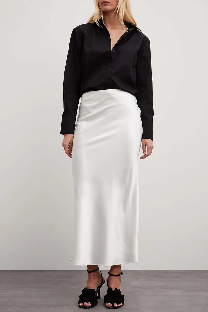 Anna Satin Midi Skirt